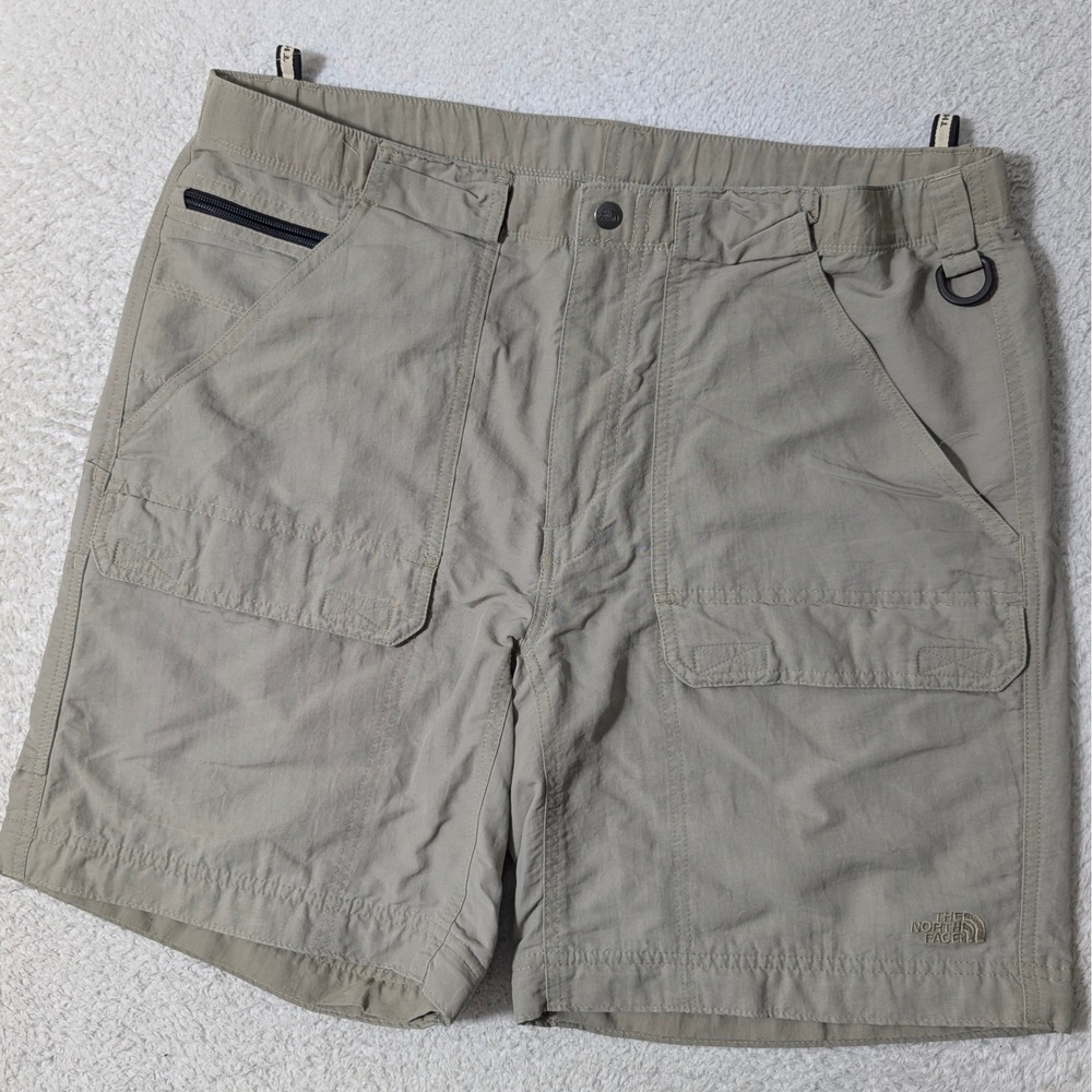 The North Face Cargo Shorts Mens Med Tan Khaki Hiking Outdoor Nylon 36x8